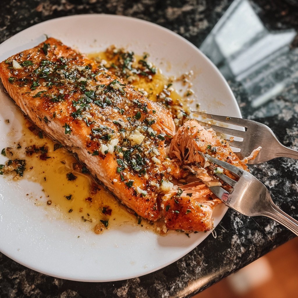 Air Fryer Salmon With Garlic Butter