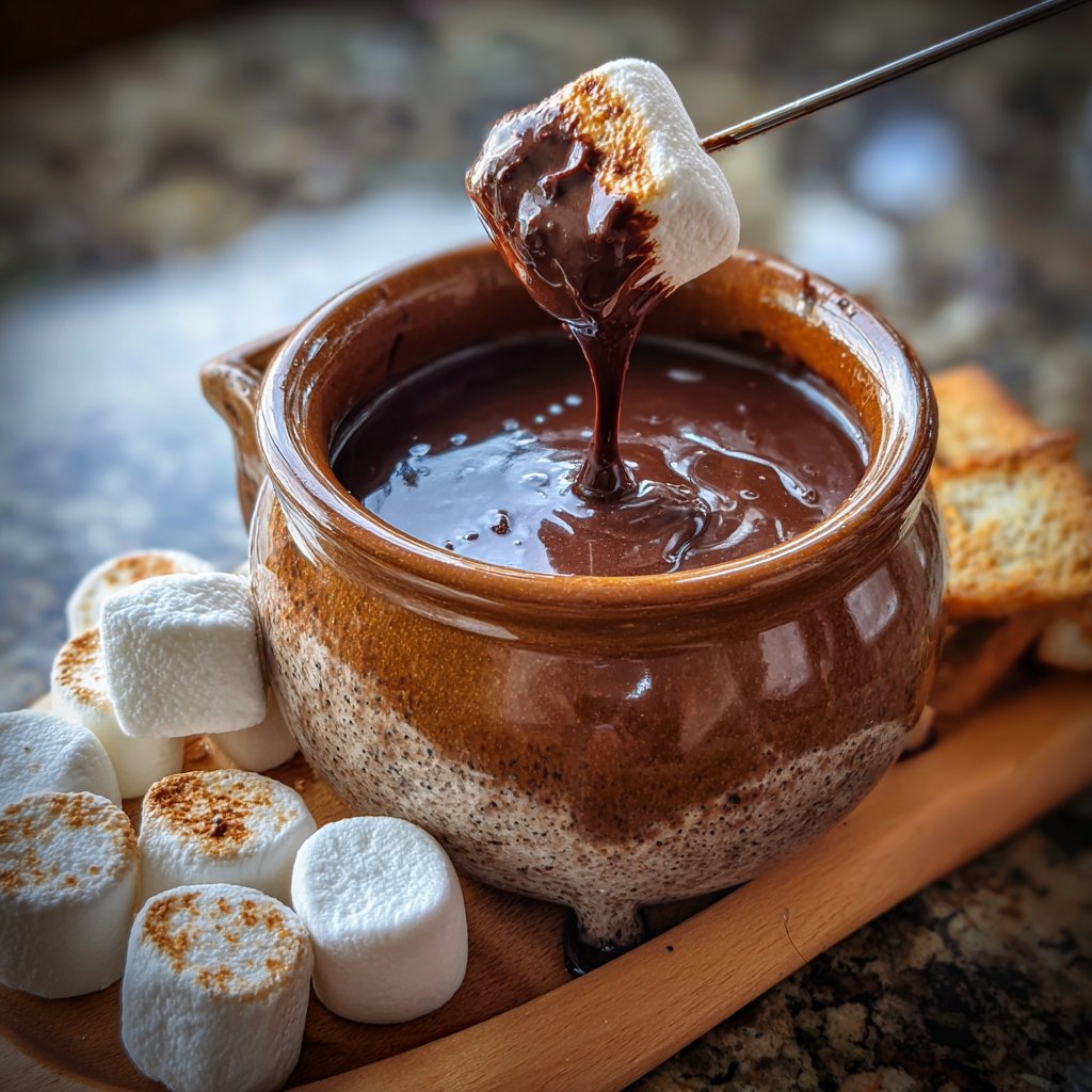 Chocolate Fondue with Marshmallows