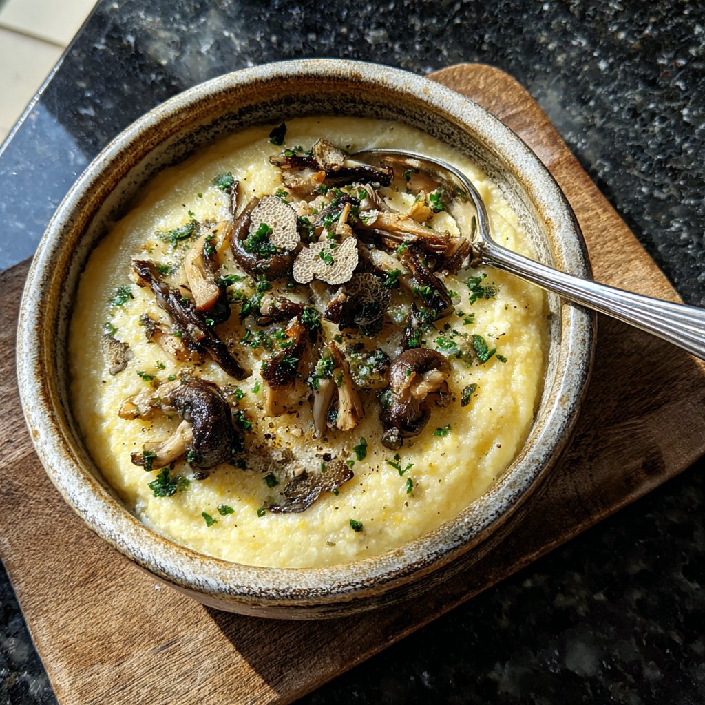 Creamy Polenta with Truffle Mushrooms