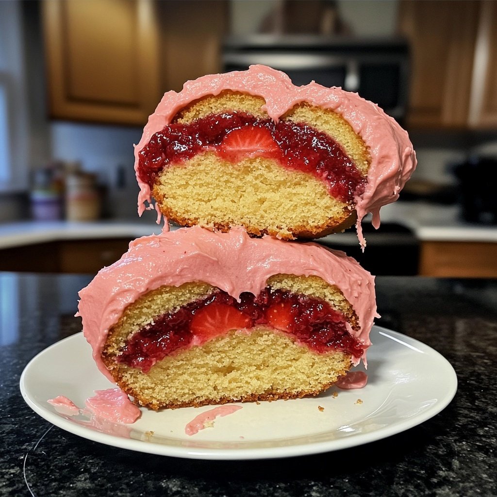 Mini Heart Cake with Strawberry Filling