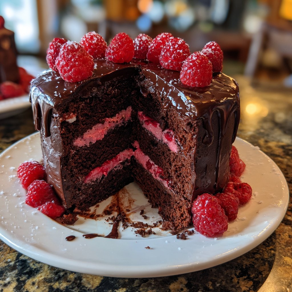 Mini Heart Cake with Chocolate Raspberry Layers