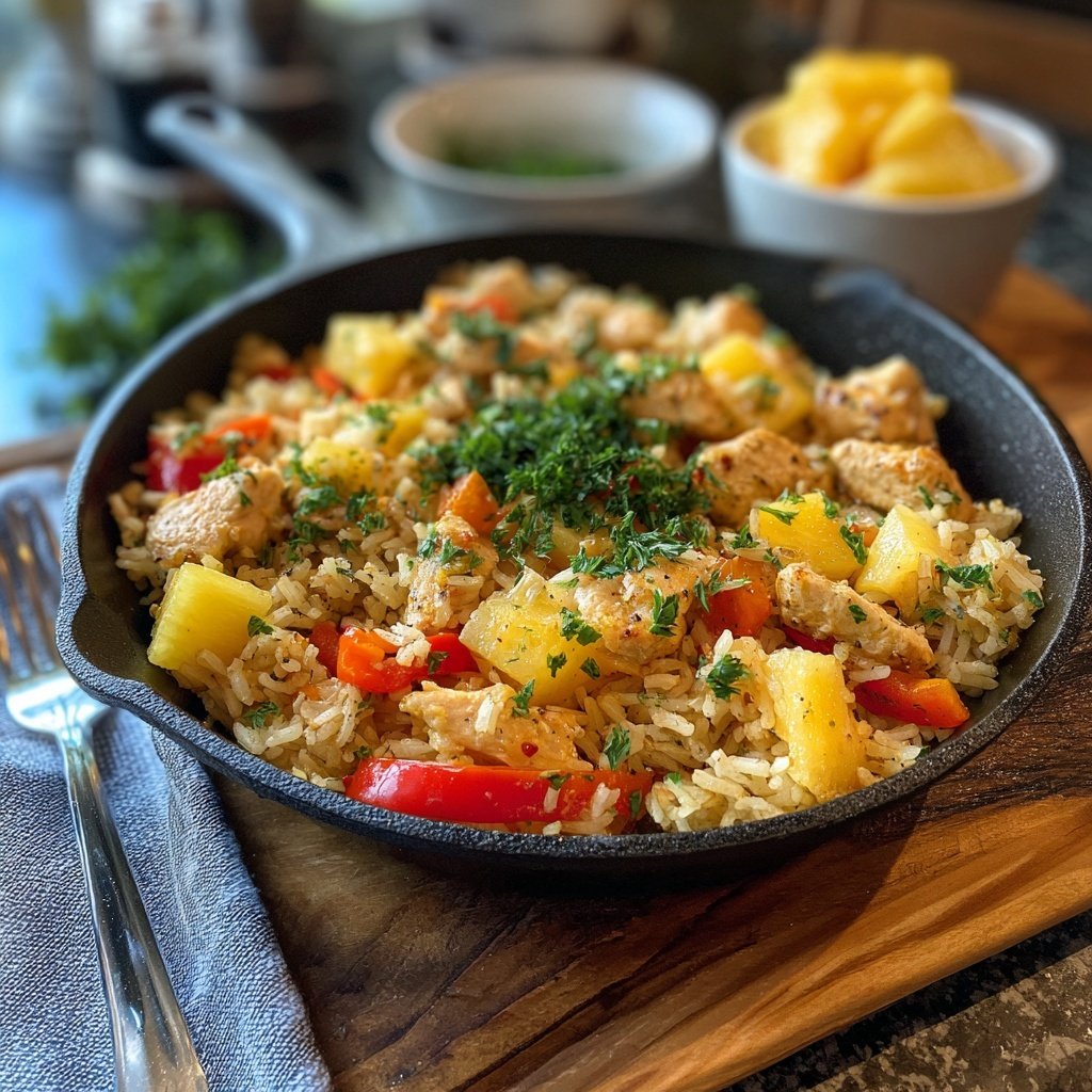 Pineapple Chicken Rice Skillet