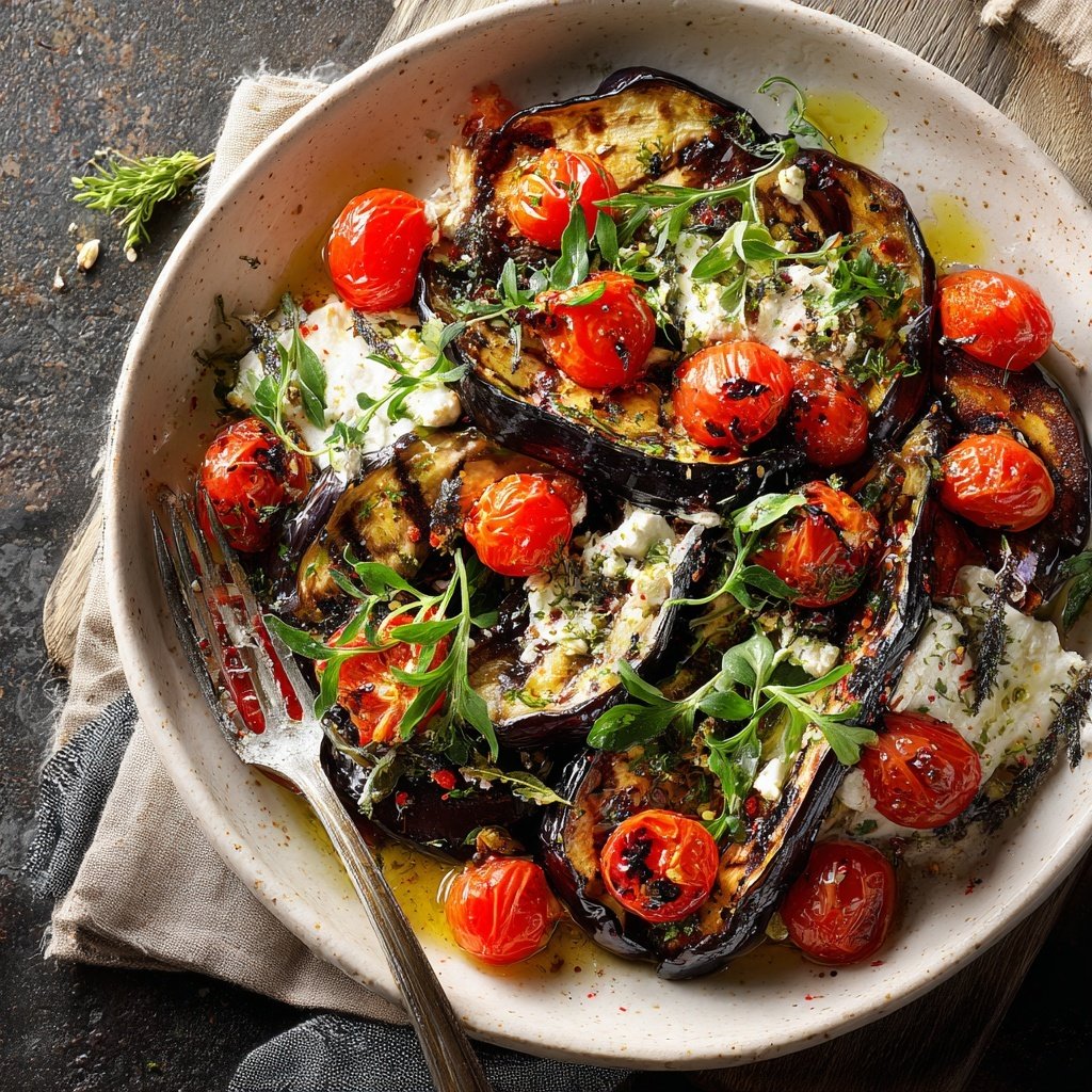 Mediterranean Roasted Eggplant Salad