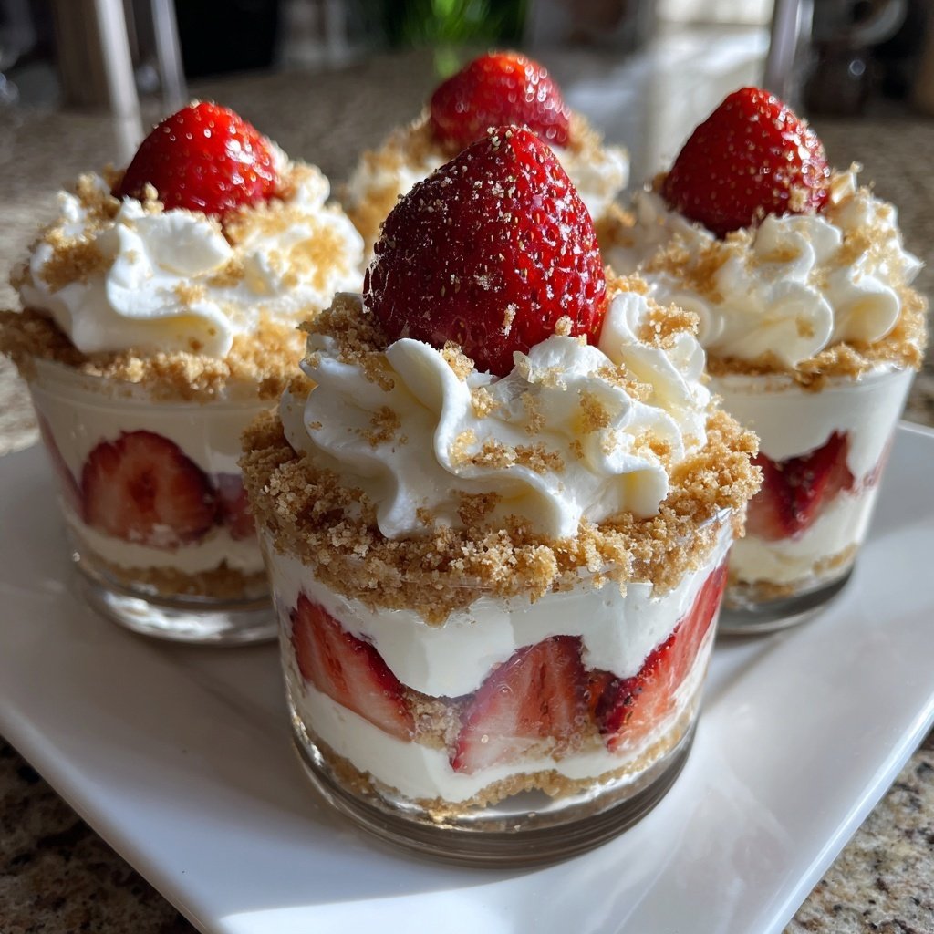 No Bake Strawberry Dessert Cups